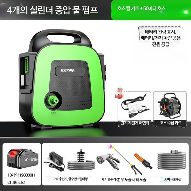 카처 K Mini 미니 고압세척기 가정용 세차 물청소, 4실린더 모터+50미터, 1개