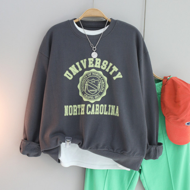 달콩 여성 캐롤라이레터링세미크롭맨투맨 봄신상