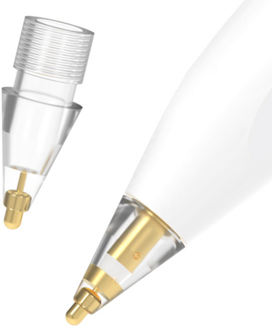 로랜텍 애플펜슬 펜촉 호환 반영구 메탈 샤프 팁스 프로 2세대 1세대, 반투명, 2개