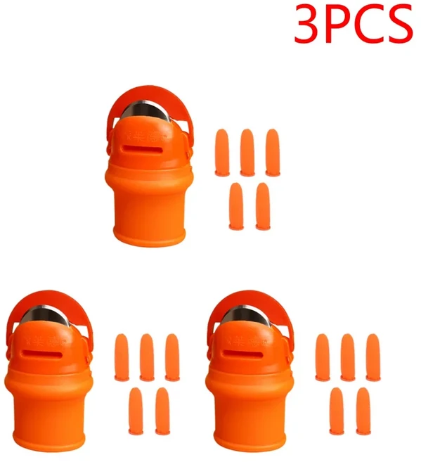 엄지칼 고추따기 과수원 주말농장 이영자 수확 전참시 나이프 채소 실리콘 엄지 나이프 손가락 보호대 야채 수확 나이프 식물 블레이드 가위 정원 도구 절단 반지 정원 장갑, 3pcs M