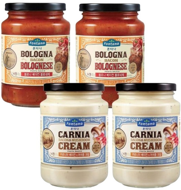 폰타나 베이컨 볼로네제 430g 2개+머쉬룸 크림 430g 2개/파스타소스, 2개