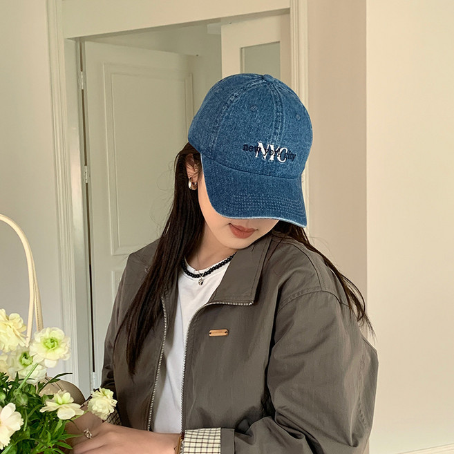 빈티크 NYC 데님 남녀공용 커플 야구모자 볼캡