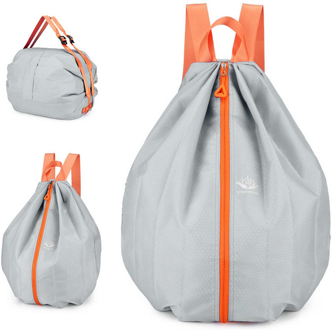 루이 초경량 접이식 가방 방수 수영백 여행 운동용, 그레이, 1