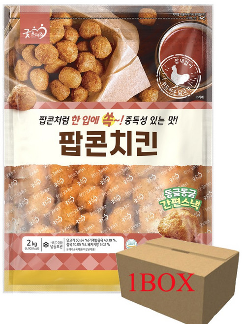 굿프랜즈 팝콘치킨 1box (2kg x6), 6개, 2kg