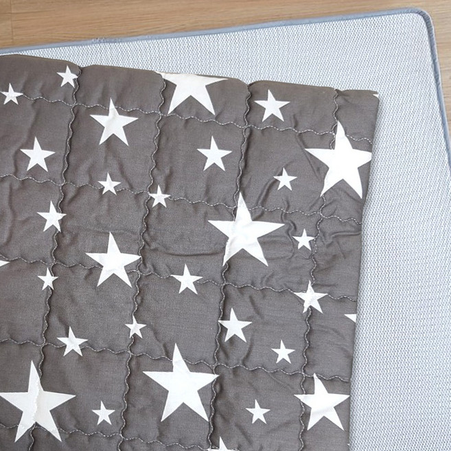 화모베이비 3D에어매쉬매트+순면커버 사계절 유아동 요/매트, 별브라운