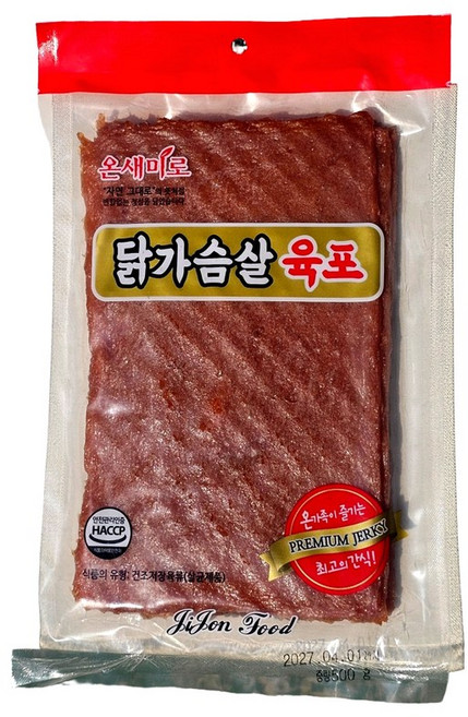 온새미로 국내산 닭가슴살 육포 고단백 저칼로리, 1개, 500g
