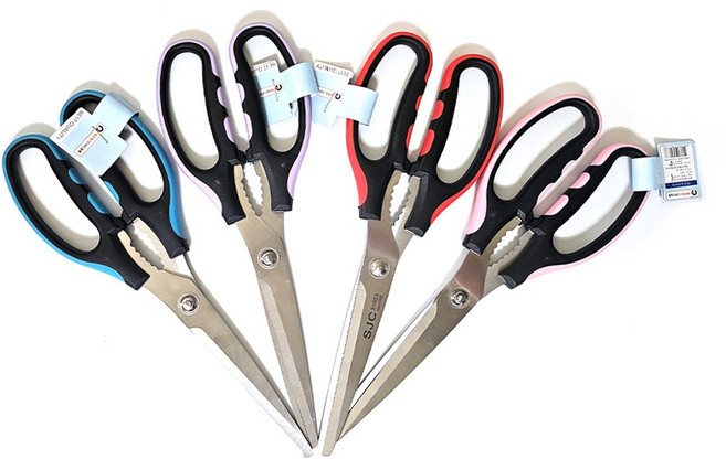 투칼라 랜덤색상 양손가위 SJ 173 업소용 주방 고기가위 식당가위 삼겹살 대게 식가위