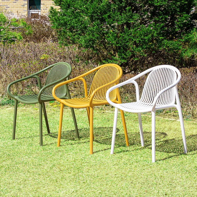 유스 체어 실내 야외 테라스 카페 UV 인테리어 의자, 옐로우
