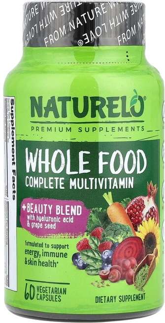 NATURELO 천연 식품 컴플리트 종합비타민 + 뷰티 혼합물 베지 캡슐 60정 NATURELO (내추렐로), 1개 - 쿠팡