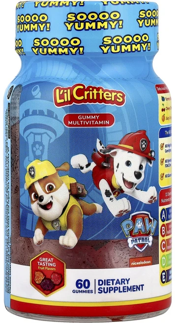 몸관리하세요 겨울입니다 L'il Critters Paw Patrol™ Gummy Multivitamin Fruit 60 Gummies 특별관리진행, LilCrittersPawPatrolGummyMulti - 쿠팡