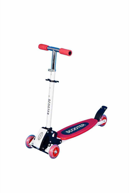 淘氣寶貝 1264兒童四輪滑板車 高度可調節, 1個, 紅色, 紅色