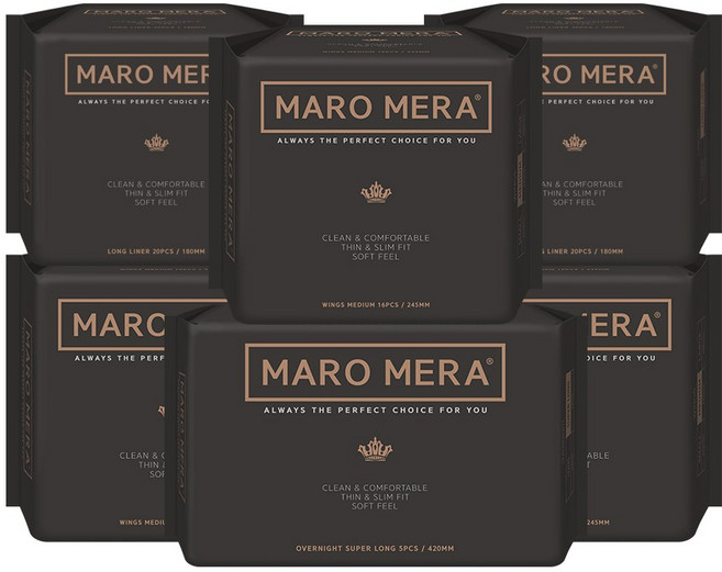 마로메라 생리대 롱라이너 20p x 2팩 + 중형 16p x 3팩 +오버나이트 슈퍼롱 5p x 1팩, 1개