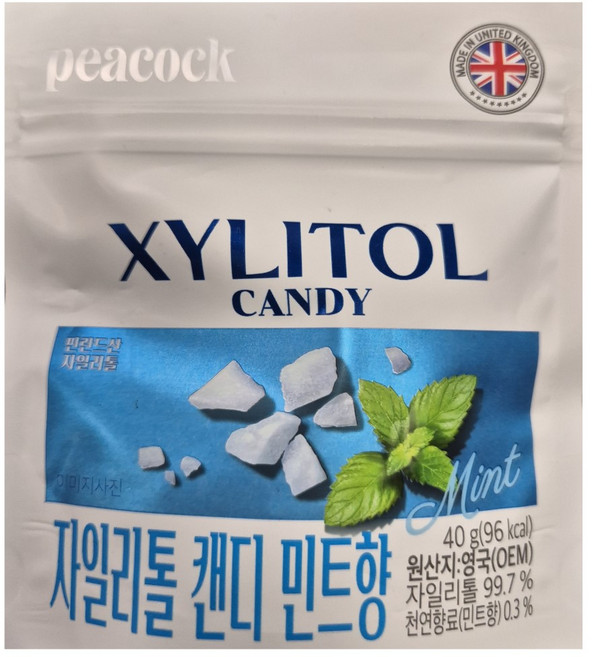 피코크 자일리톨 캔디 민트향 40g, 3개