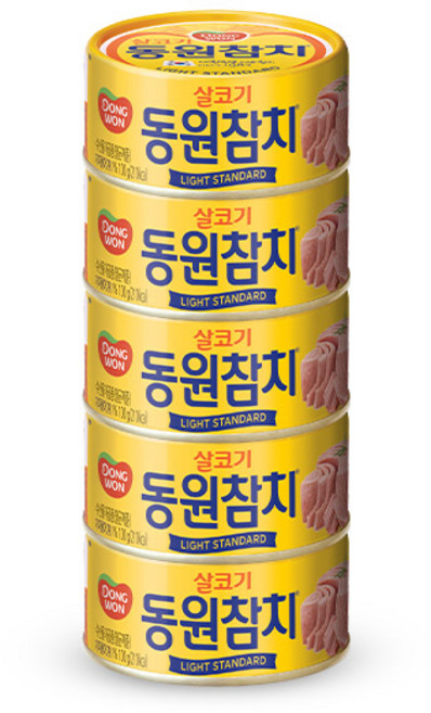데일즈기획 동원 참치 라이트 스탠다드, 100g, 5개