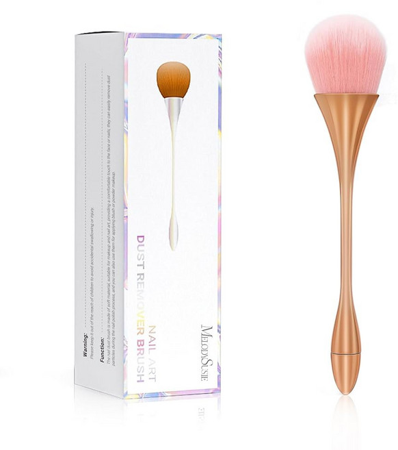 멜로디 수지 네일 아트 더스팅 브러시 집진기 블러셔 부스스 파우더 메이크업 릴 도구 핑크 퍼플, 1개