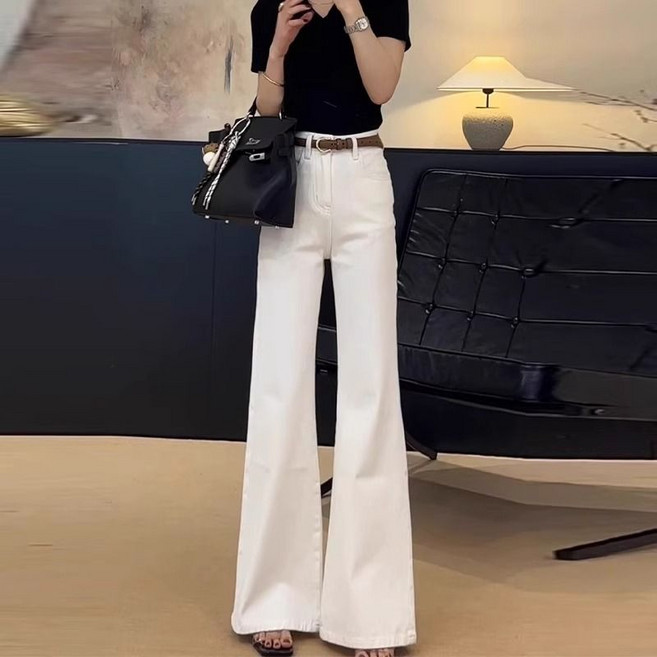 미중 여성 봄가을 뉴 나팔 데님 빅사이즈 박시 날씬 다양한 와이드 트렌드 바지 yf