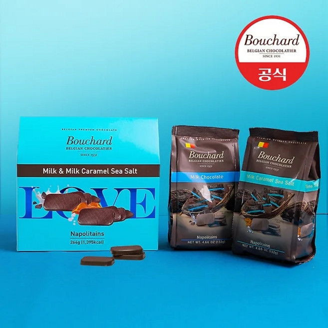 부샤드 나폴리탄 초콜릿 2입 세트(밀크 카라멜&씨솔트), 1개, 264g