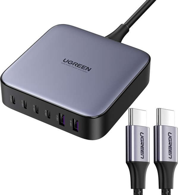 유그린 넥소드 6포트 200W GaN PD 고속충전기, 1개, 혼합색상