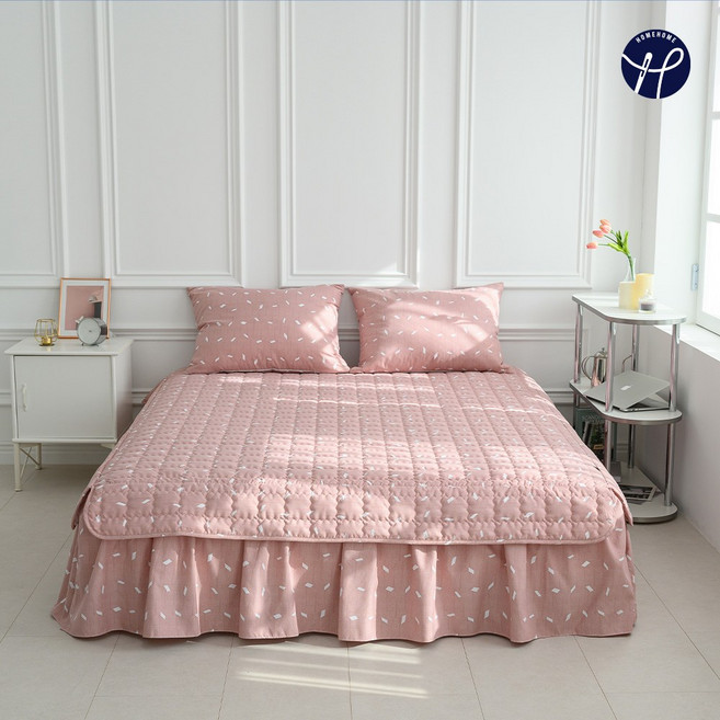 홈홈 국내 제조 모리 누빔 날개형 침대커버