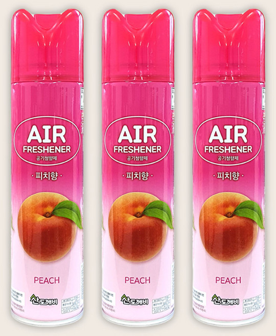 산도깨비 공기청향제 new 피치향 방향제, 300ml, 300g, 3개