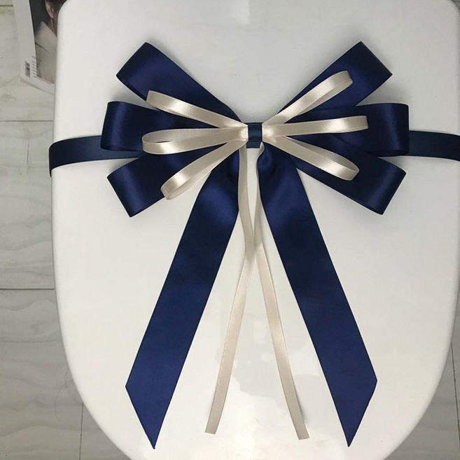 모델하우스 화장실 변기 리본 장식 데코 욕실 전시장 신축성 꽃 봉인 인테리어, 1개, 로열블루