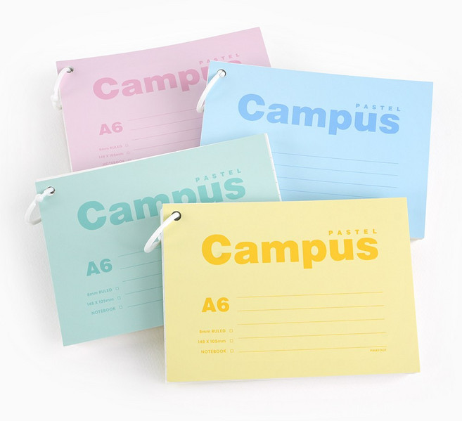 파스텔 캠퍼스 메모카드-A6 4종 1세트, 1개
