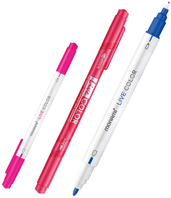 모나미 라이브칼라 1자루 낱개 1.2~0.4mm 둥근닙 트윈 타입 수성 마킹펜 마카, 다크 그린