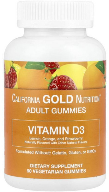 캘리포니아골드뉴트리션 비타민D 90정 구미젤리 CGN 비타민D3 1000IU, 1개