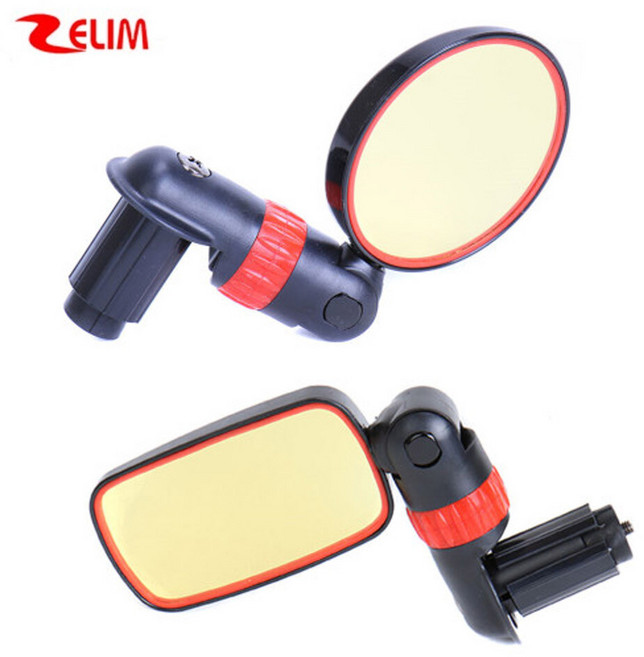 세림 옐로우코팅 일자바 자전거 백미러 거울, 원형, 1개