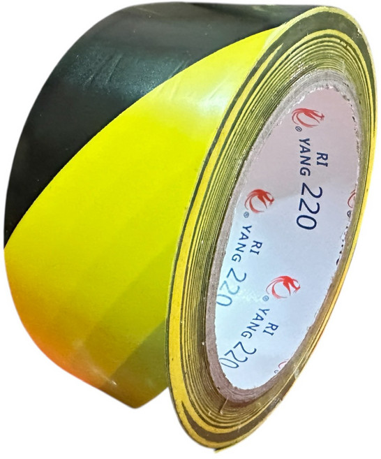 日洋 48mm*27y一箱 布紋膠帶 PVC膠帶 台灣製造 黑黃警示膠帶, 48mm無塵室用, 72個