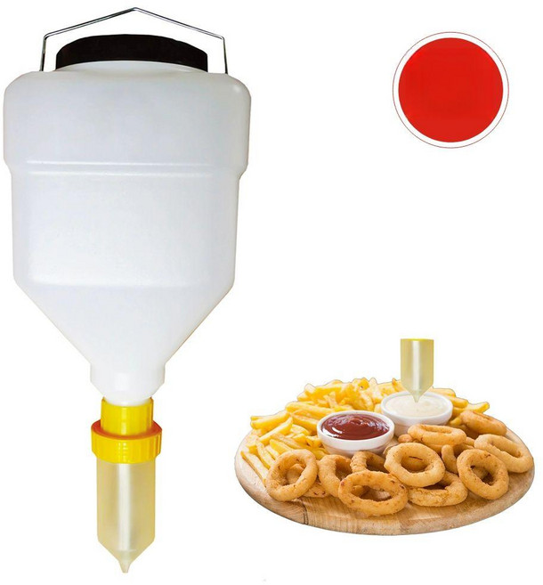 거꾸로 소스 디스펜서 급식실 나초 마요네즈 주둥이형, 5.5L 사각 병, 1개, 기본 색상