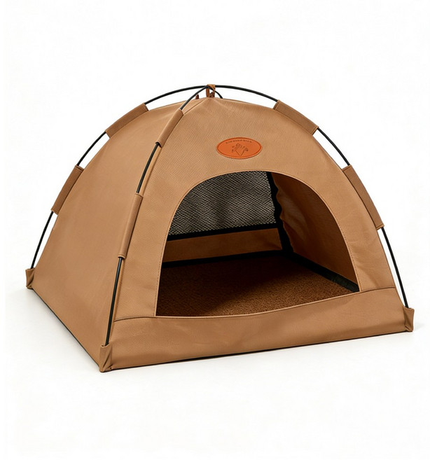 사계절 휴대용 접이식 반려동물 텐트 고양이 강아지 집, 1개, 갈색