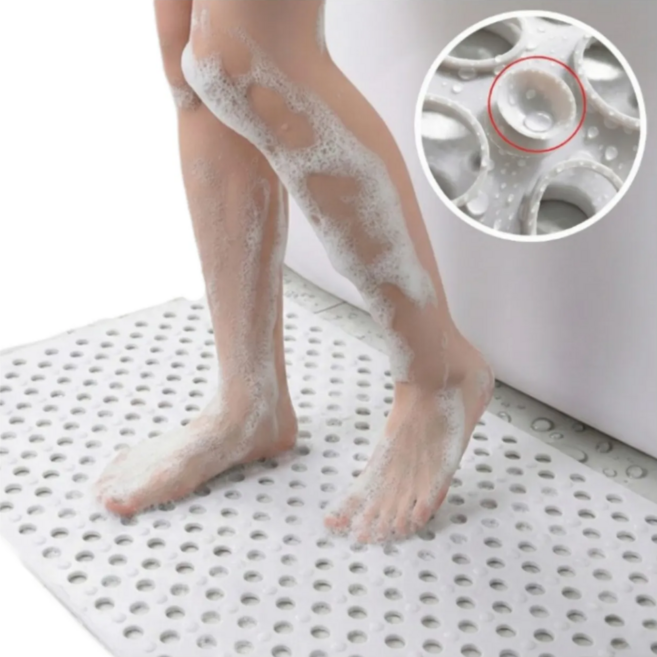 꾸밈리빙 미끄럼방지 빠른건조 욕실 매트, 1개, 화이트