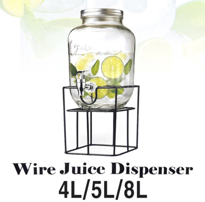 아트웨어 와이어 쥬스 음료 디스펜스 꼭지유리병