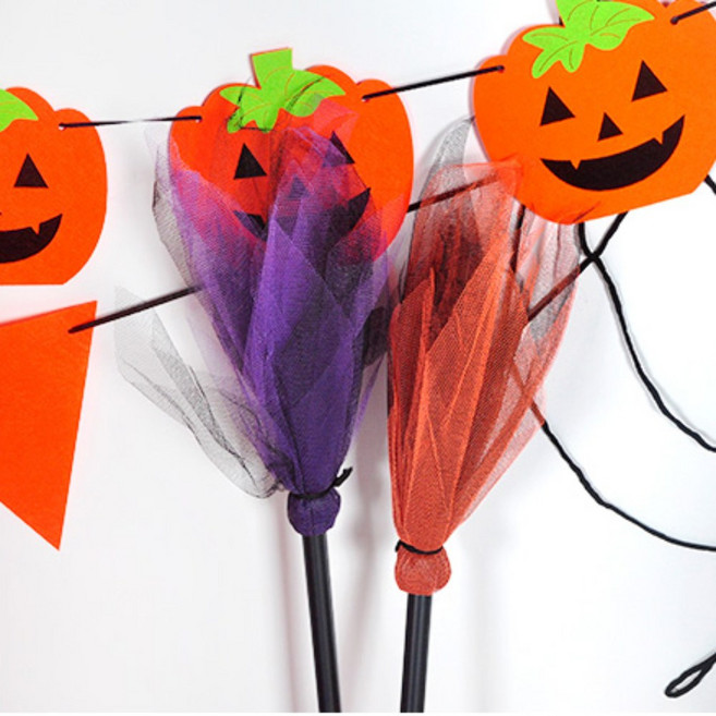 할로윈 마녀 빗자루 93cm 파티 소품 퍼플, 상세페이지 참조