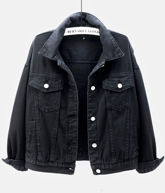 스타일닥터 여자 쇼트 데님 코트 오버핏 긴팔 자켓 상의