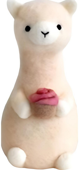 羊毛氈DIY材料包 手作鑰匙圈裝飾 (附教程 配件全配), 草尼馬蛋糕, 1個