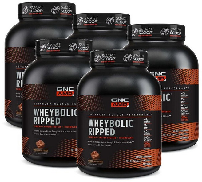 지엔씨 웨이볼릭 립드 프로틴 단백질 파우더 초콜릿퍼지맛 GNC AMP Wheybolic Ripped, 5개