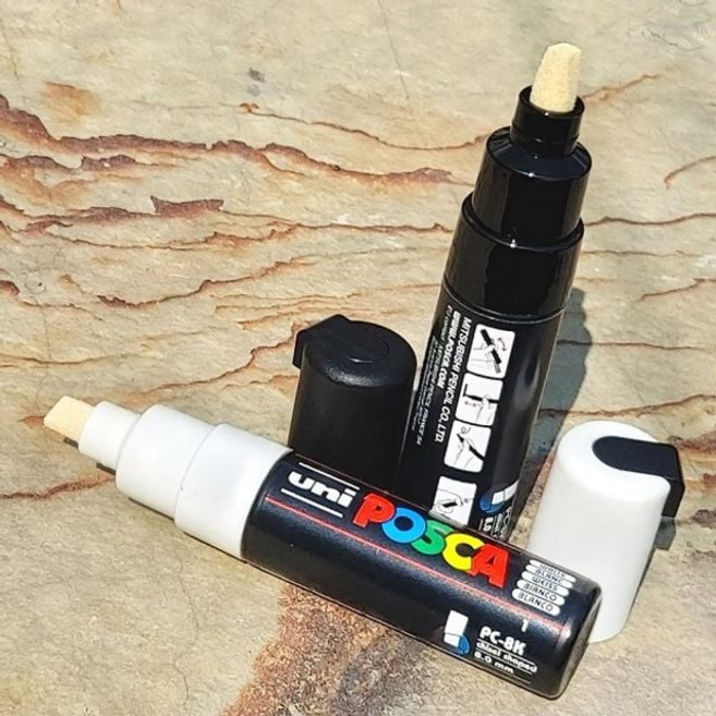 유니 데코펜 포스터마카 포스카-8mm 대형닙 유성마카펜 페인트마커, 화이트