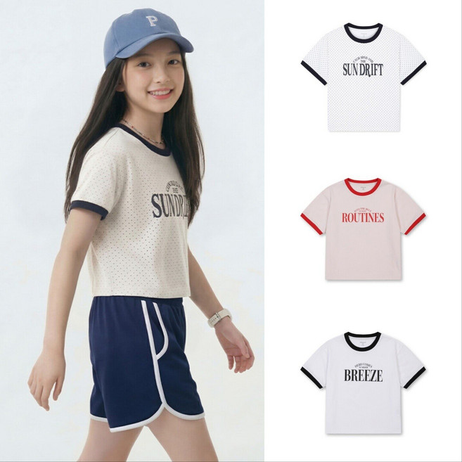 폴햄키즈 여아소프티 링거 루즈핏 반팔티CC 2023829