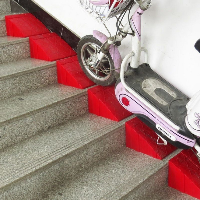 계단 경사판 오르막 플라스틱 패드 경사로 받침대 자전거 오름판 휠체어, 검정 10cm, 1개