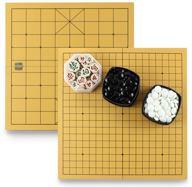 15mm도색 접판+장기알+정석 바둑알 세트 어린이 바둑판 오목 장기 입문 교육 명절 놀이, 1개
