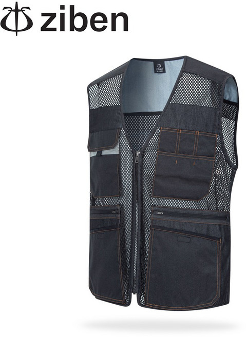지벤 작업조끼 ZB-V2321 망사조끼 현장 낚시 여름, XL, 1개