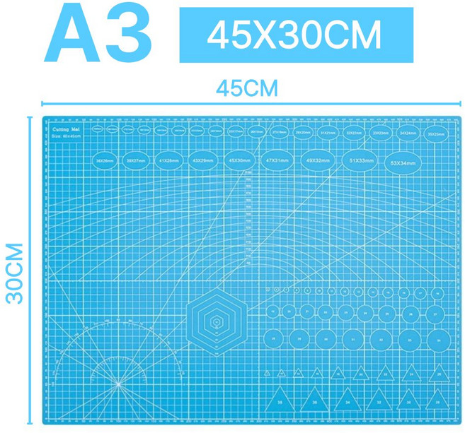 벨라킨 양면사용 데스크 컷팅매트, 하늘색