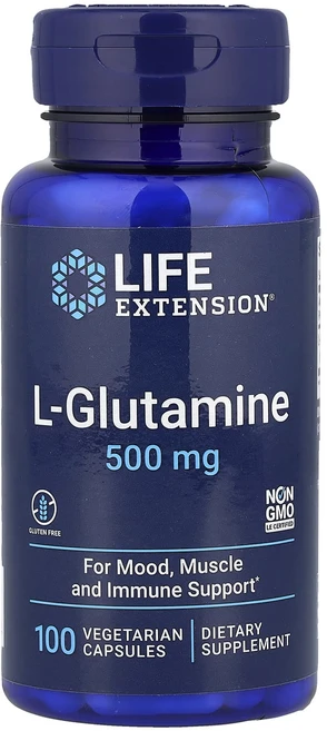 라이프 익스텐션 L-글루타민 500mg 베지캡슐 100정 3개월분 Glutamine - 쿠팡