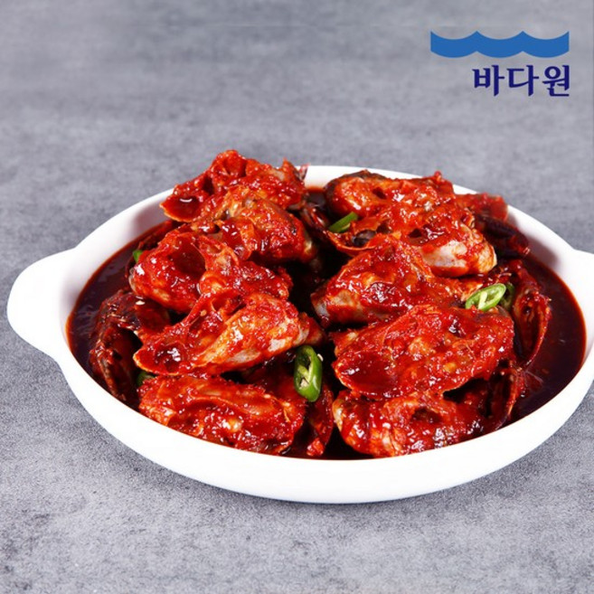 깨끗하게 손질된 국내산 양념게장 (1kg) 신진도 꽃게, 1개