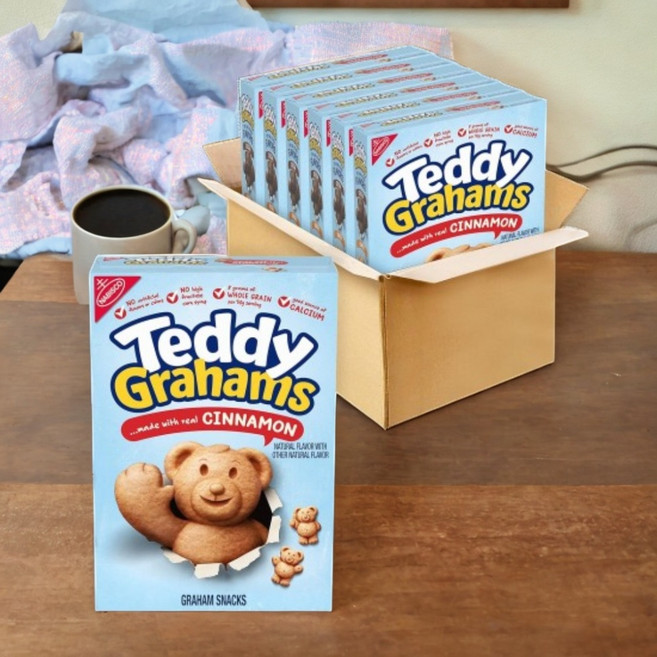 미국 나비스코 테디 시나몬 맛 곰돌이 시리얼 과자 10온스 x6박스, 4박스, 283g