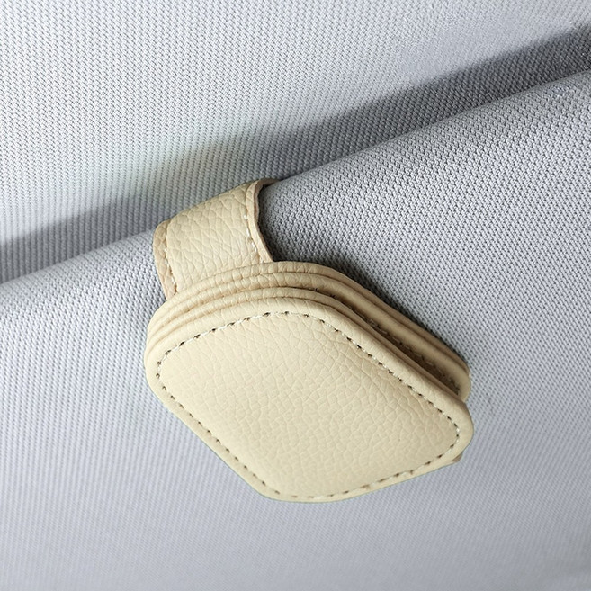 차량용 썬바이저 선글라스 클립 홀더, 1개, 베이지