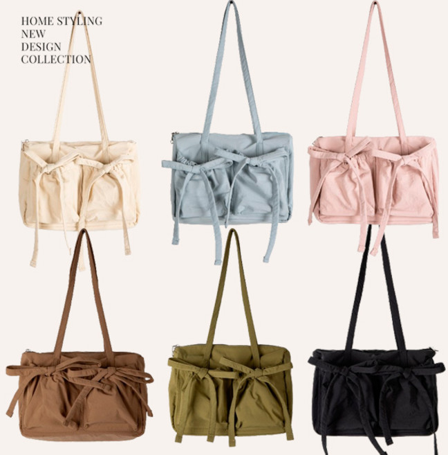 러블리 캐쥬얼 발레코어 무드 활용도 굳 6color / 리본포켓숄더에코백