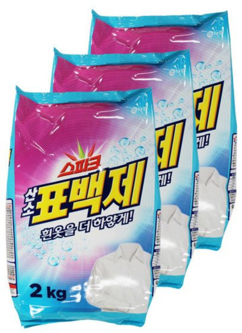 애경 스파크 산소 표백제 흰옷을 더 하얗게 2kg 3개 분말세제 빨래